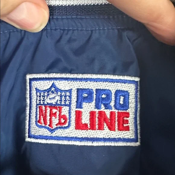 Nike Dallas Cowboys NFL 90s Reversible Navy and White V-Neck Windbreaker- Size L - Picture 2 of 9